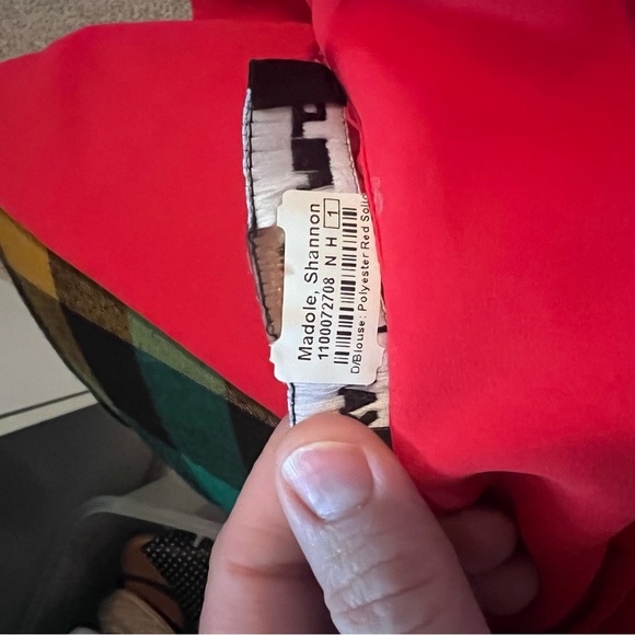 Karl Lagerfeld Red Paris Ruffle Neck Sleeveless Blouse Size Small 6 Office - Picture 9 of 13